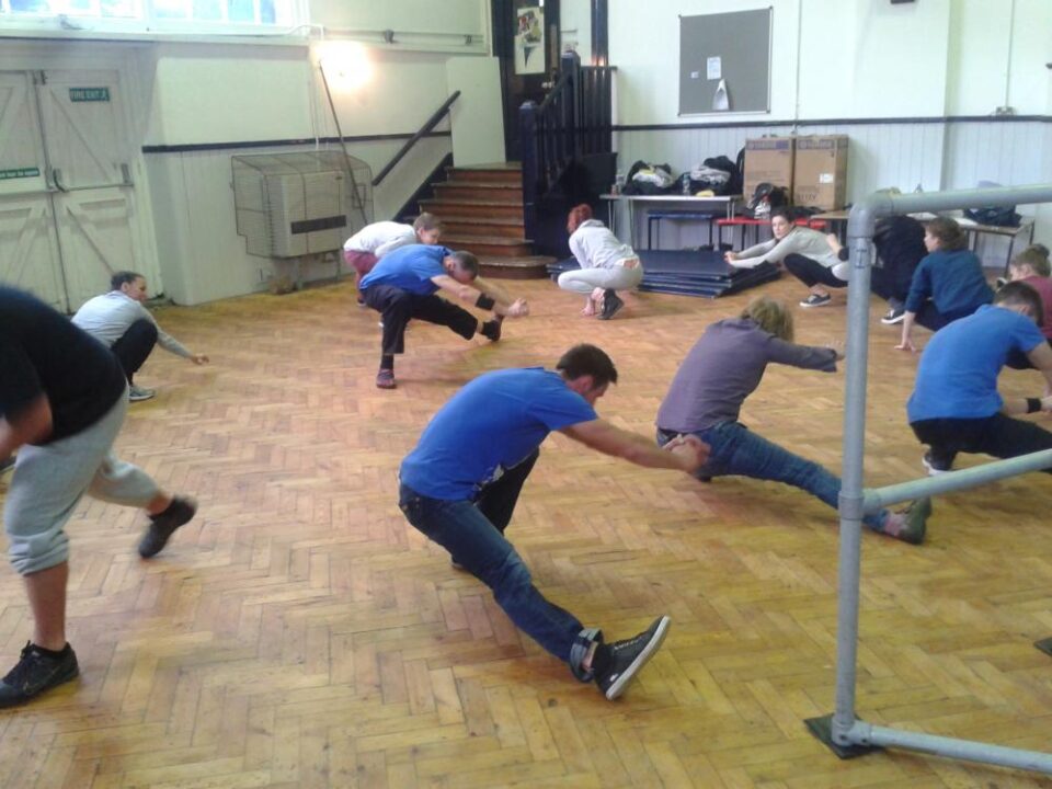 2013-10-28 15 Young people from Portland taking part in parkour session